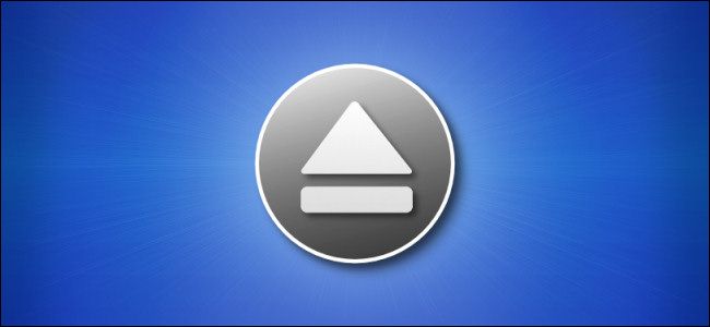 Mac Eject Icon on Blue Background