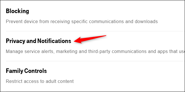 Click &quot;Privacy and Notifications.&quot;