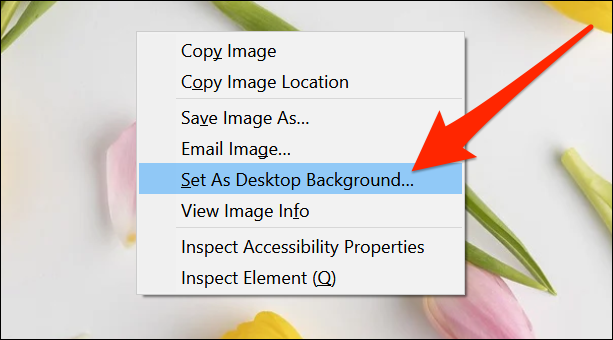 Set a desktop wallpaper using Firefox