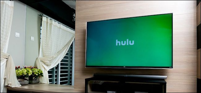 The Hulu logo on a smart TV