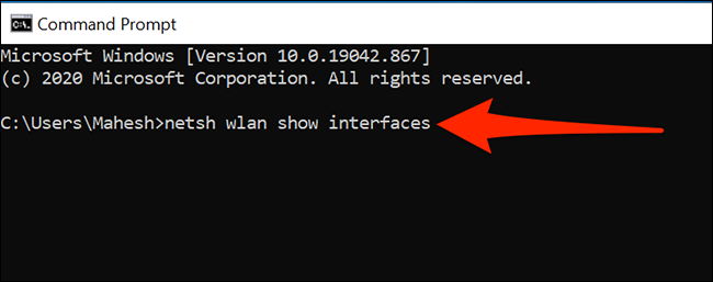 Find Wi-Fi information using the Command Prompt
