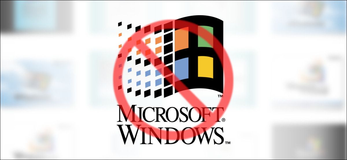 Windows Logo with a Cross-Out over it