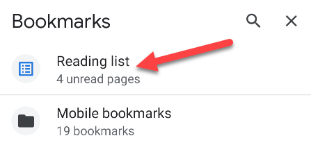 tap Reading List on bookmarks page