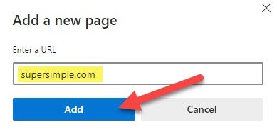 enter a URL and click add