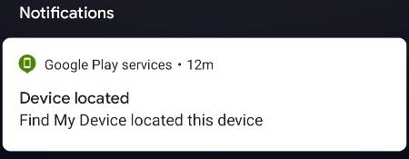 device found notification