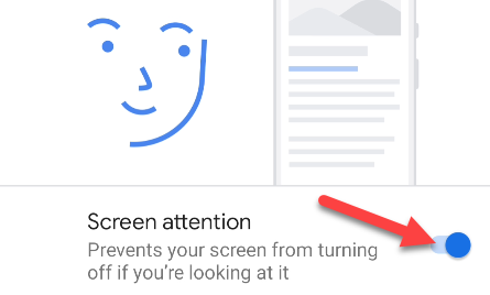 turn on screen attention