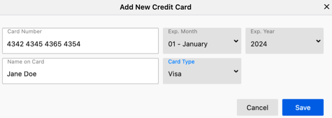 Add a new autofill credit card