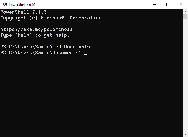 Change Directory in PowerShell
