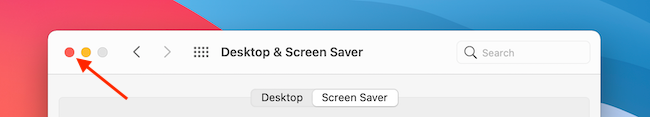 Close Desktop and Screen Saver Settings