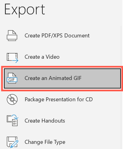 Click Create an Animated GIF