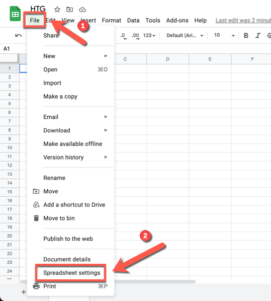 To change the locale settings in Google Sheets, press File &gt; Spreadsheet Settings.