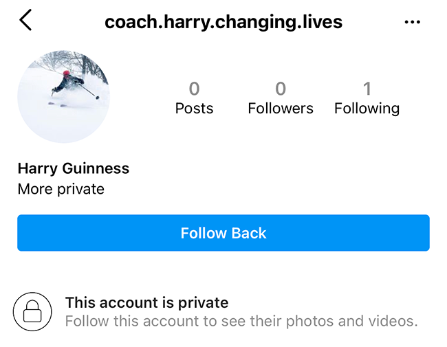 instagram personal account