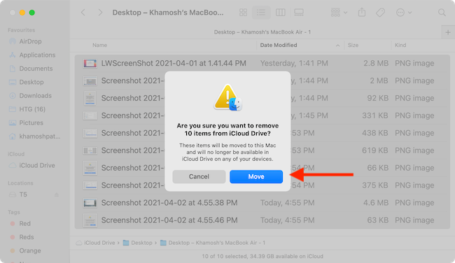 Move Data Out of iCloud Drive
