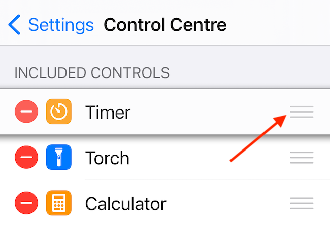 Move Timer Control in Control Center