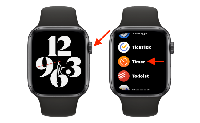 Open Timer App on Apple Watch