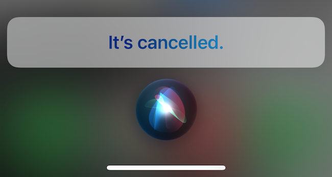 Timer Cancelled in Siri