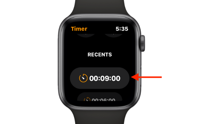 Use A Recent Custom Timer on Apple Watch
