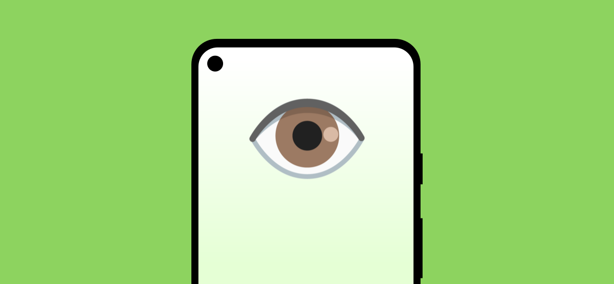 phone screen with eye icon
