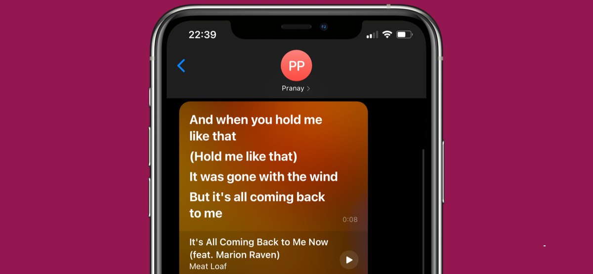 Apple Music lets you quickly share lyrics to other apps