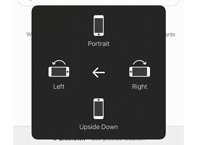 Choose a rotate option from the AssistiveTouch menu.
