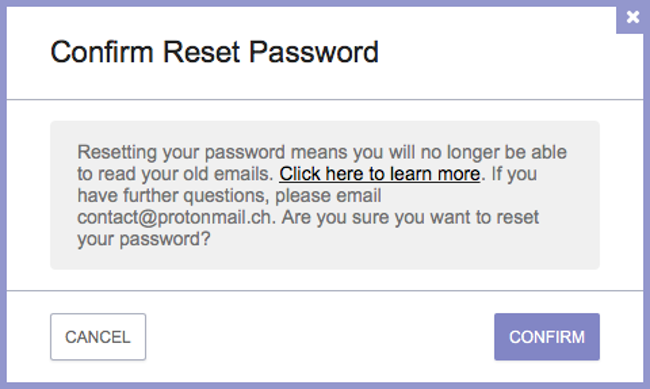 confirm your password reset