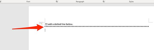 Turn asterisks into a dotted line on the Word window
