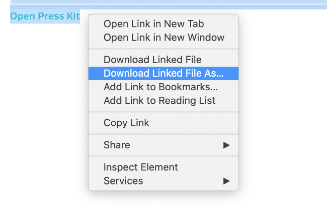 Download File in Safari
