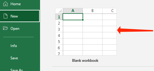 Click Blank workbook