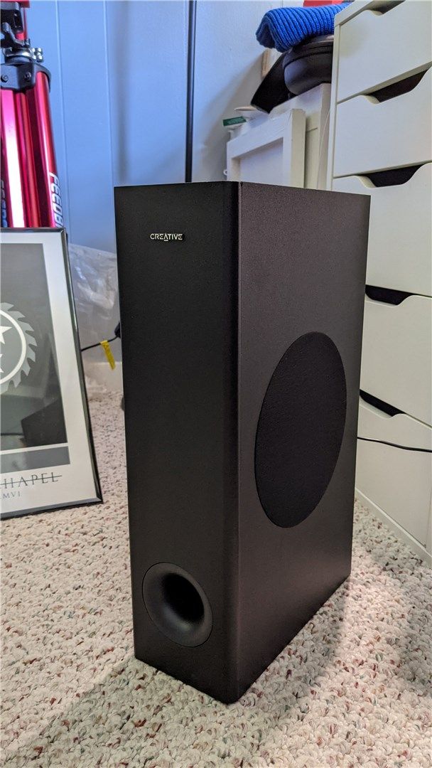 The front of the Stage V2's passive subwoofer