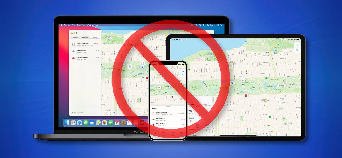 Apple's Find My Network Running on Apple Devices Crossed-Out Hero