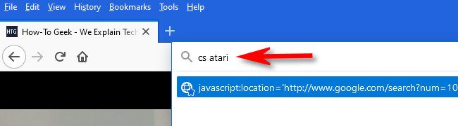 Navigate to Howtogeek.com and type "cs atari" in the address bar, then hit Enter.