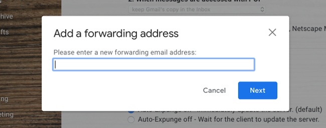 Add Forwarding Address to Gmail