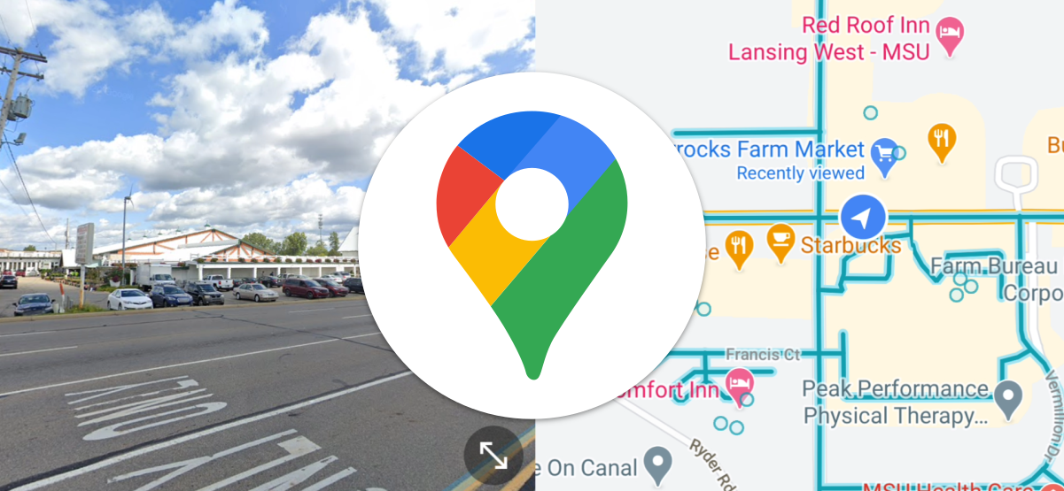 google maps street view split