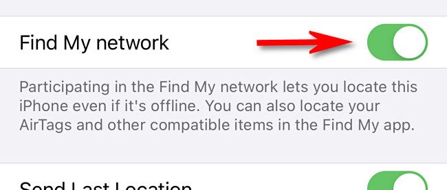 Turn off the switch beside "Find My network."