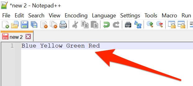 List items on one line in Notepad++