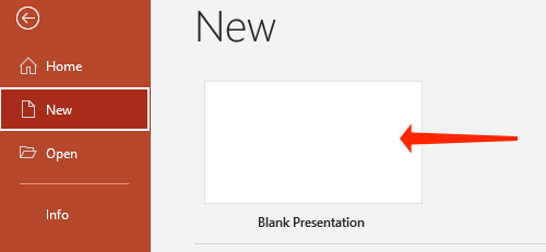 Click Blank presentation