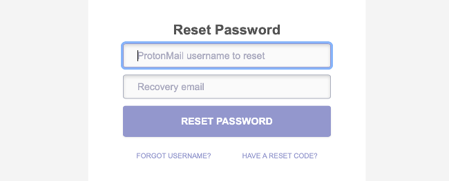 ProtonMail Recovery Email and Username
