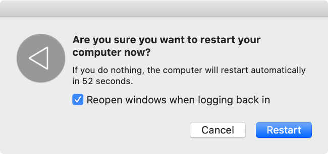 Restarting macOS
