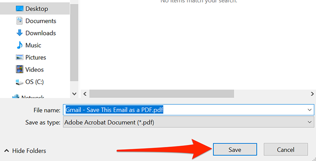 Windows save file dialog box