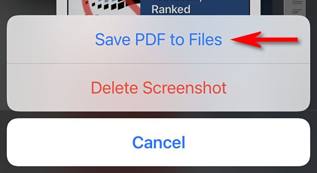 Tap "Save PDF to Files."