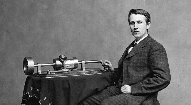 Thomas Edison with his Phonograph ca. 1878