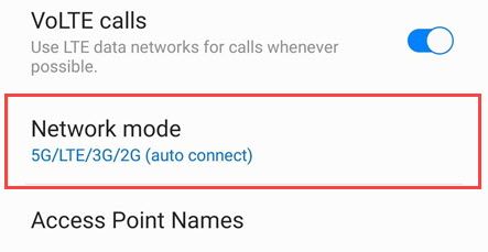 select network mode