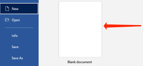 Click Blank Document