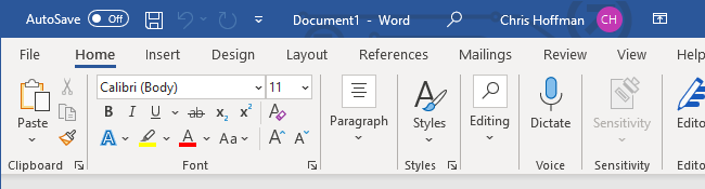 Microsoft Word's formatting toolbar.