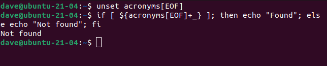 unset acronyms[EOF] in a terminal window