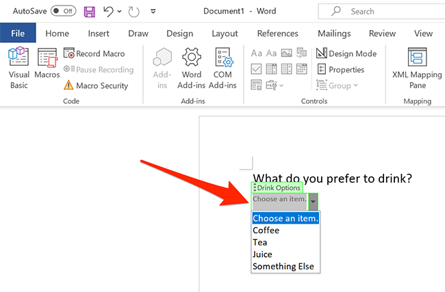 How To Add A Drop Down List To A Word Document 2209