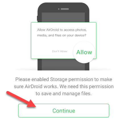 give permission to airdroid