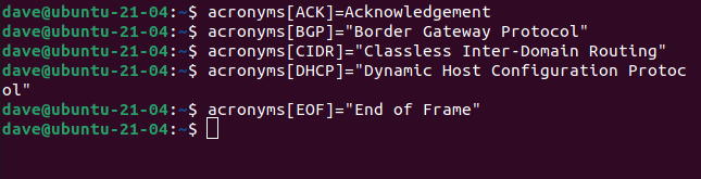 acronyms[ACK]=Acknowledgement in a terminal window