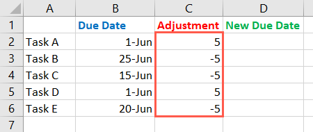Enter days to add or subtract