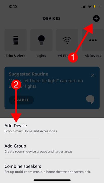 Tap plus button, choose Add Devices